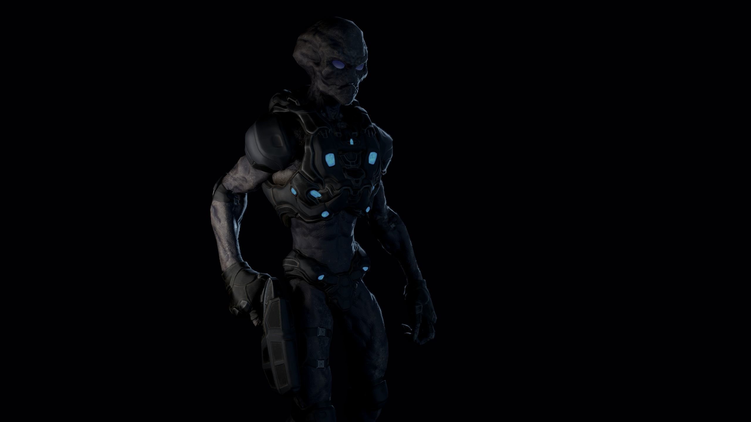 Alien v2 - Animated and Game Ready Low-poly 3D model_12