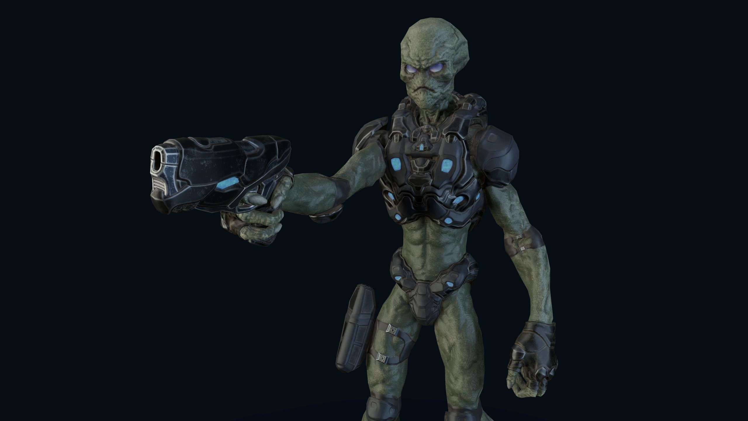 Alien v2 - Animated and Game Ready Low-poly 3D model_36