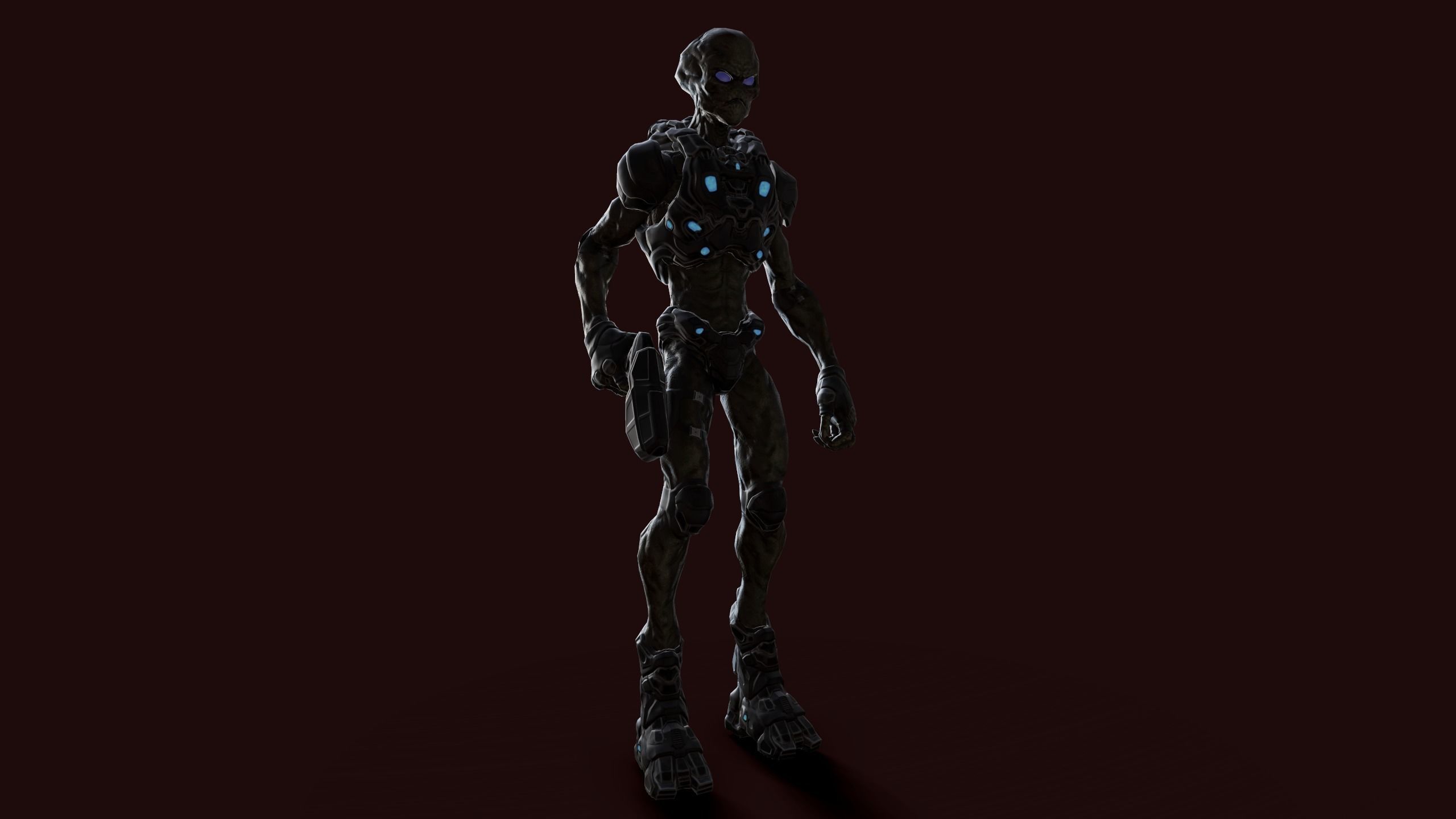 Alien v2 - Animated and Game Ready Low-poly 3D model_32