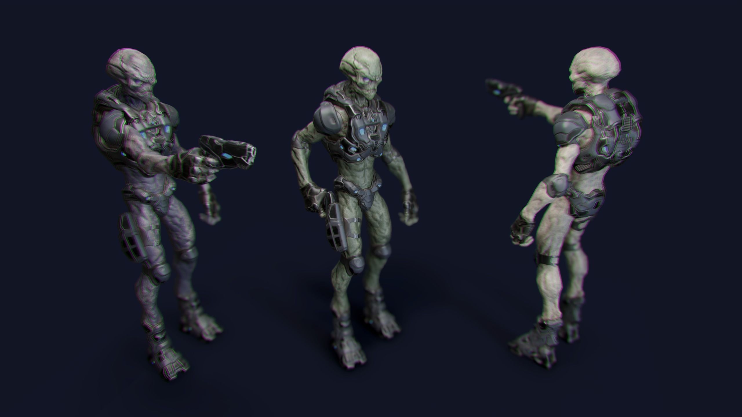 Alien v2 - Animated and Game Ready Low-poly 3D model_51