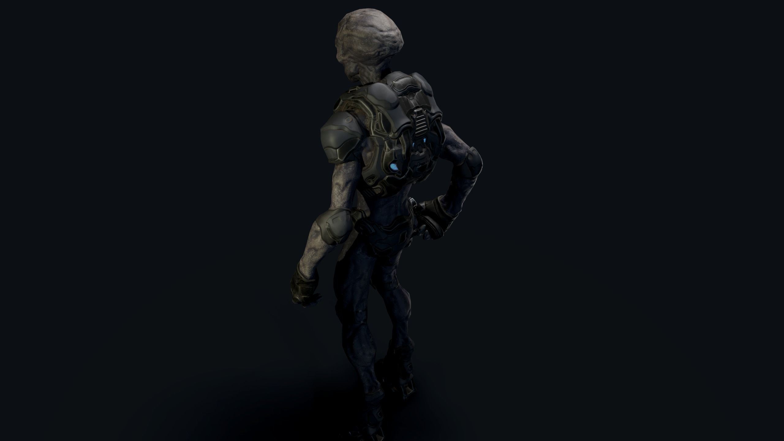 Alien v2 - Animated and Game Ready Low-poly 3D model_19