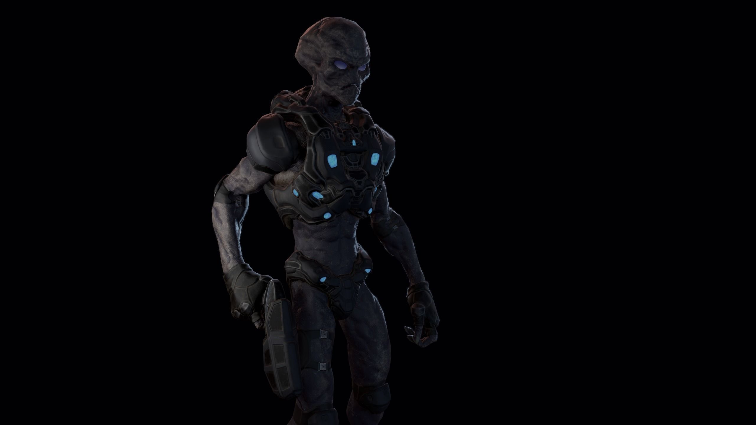 Alien v2 - Animated and Game Ready Low-poly 3D model_11
