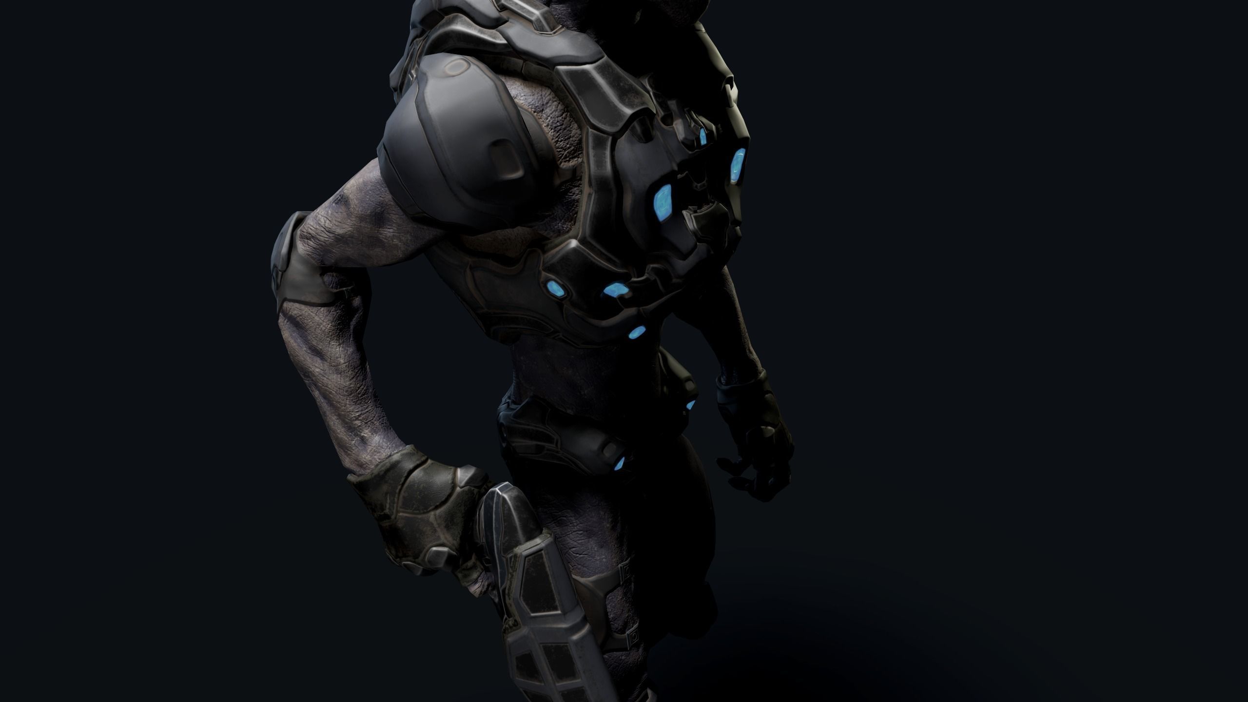 Alien v2 - Animated and Game Ready Low-poly 3D model_21