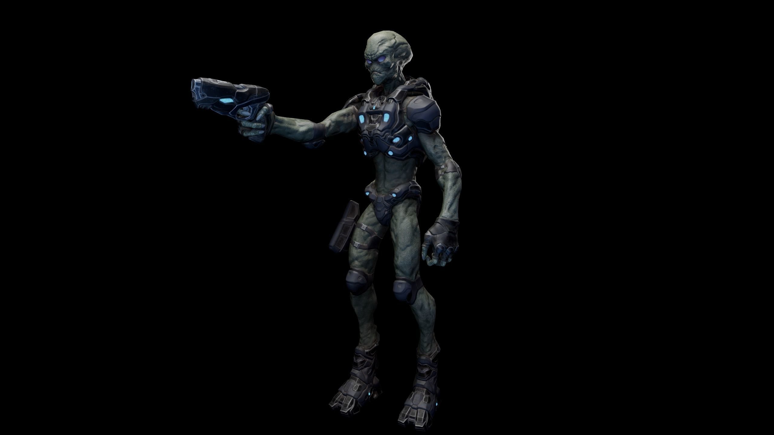 Alien v2 - Animated and Game Ready Low-poly 3D model_22