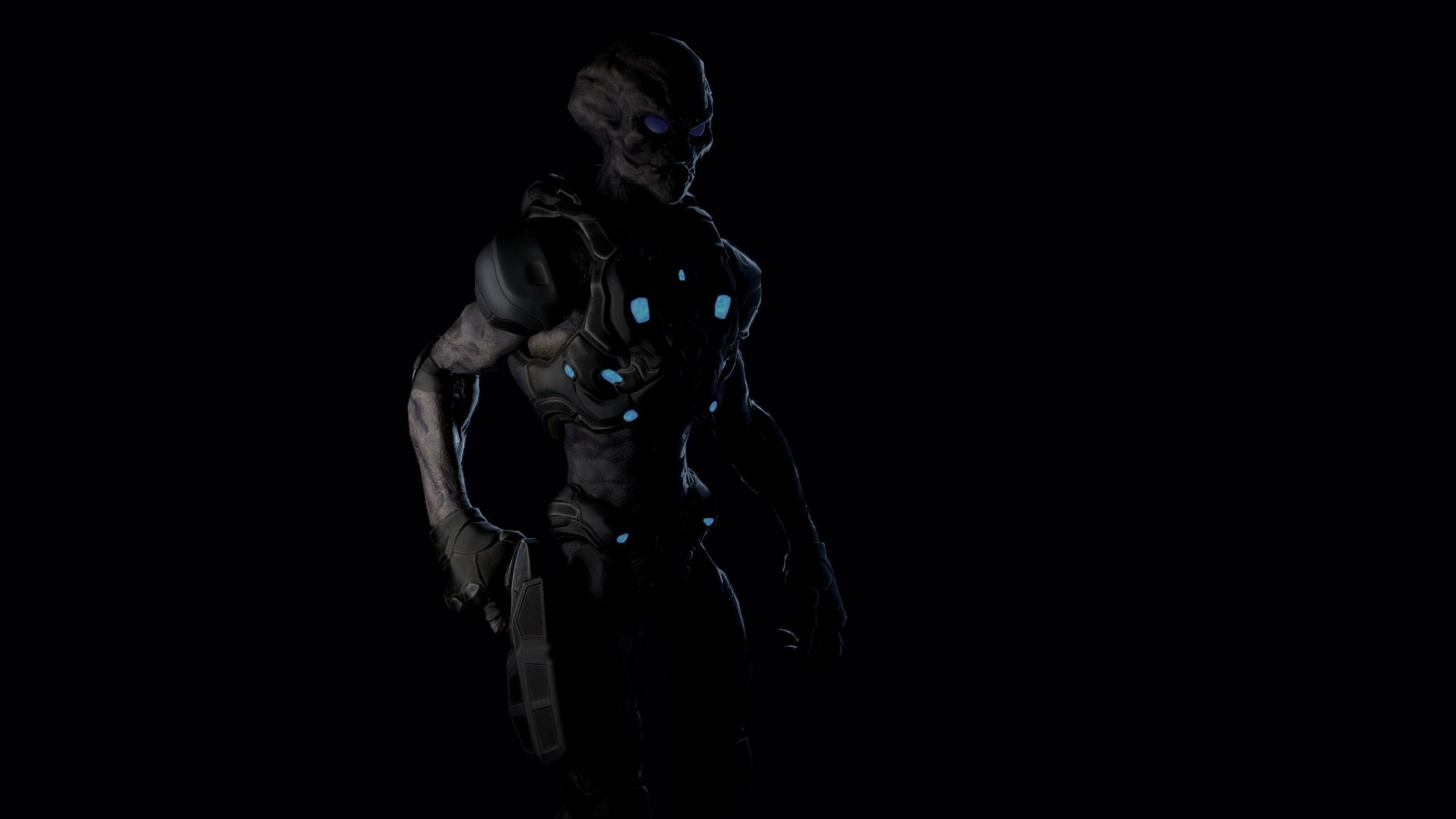 Alien v2 - Animated and Game Ready Low-poly 3D model_14