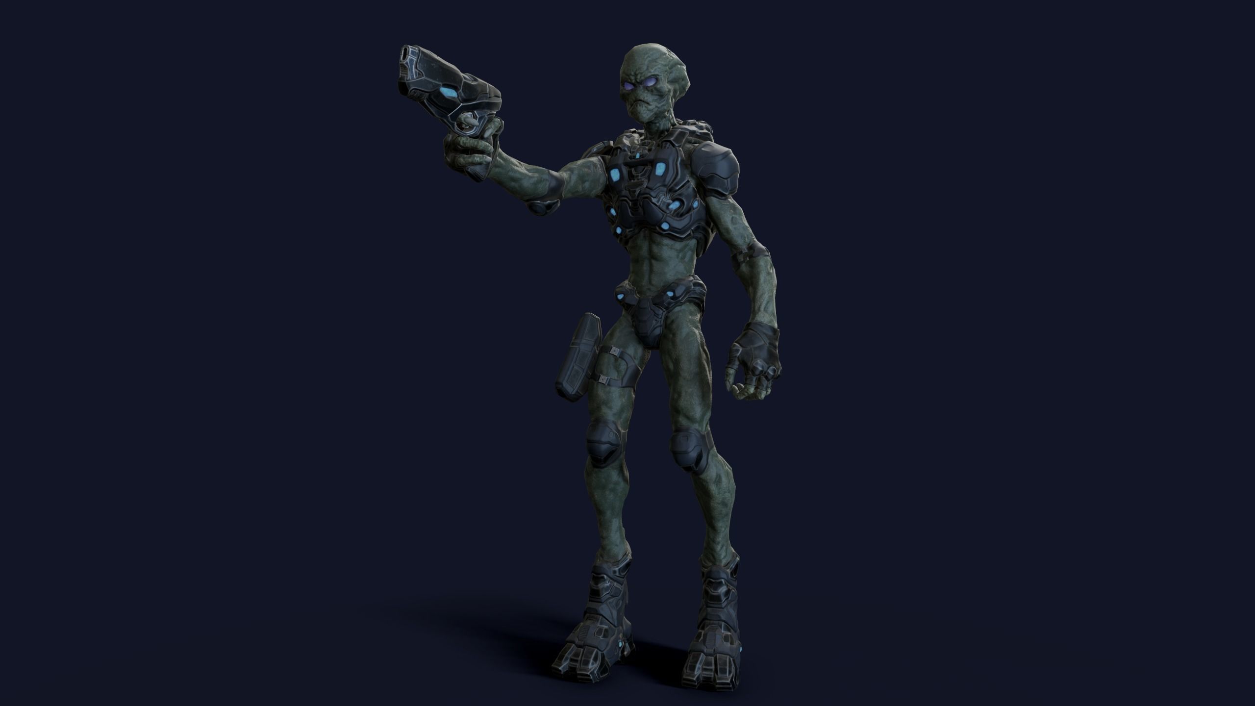 Alien v2 - Animated and Game Ready Low-poly 3D model_38
