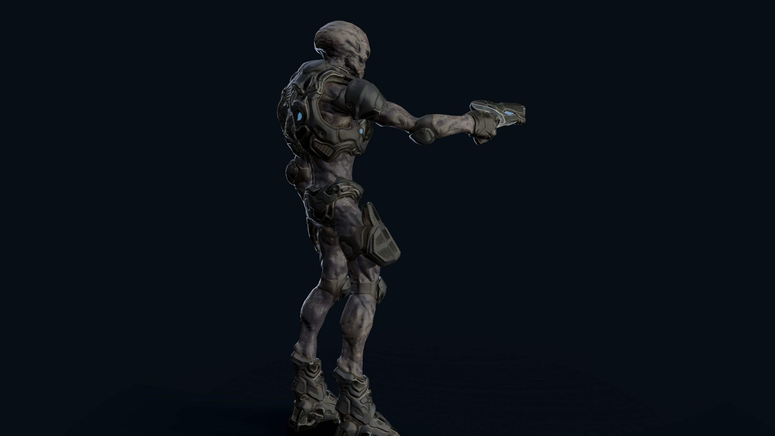 Alien v2 - Animated and Game Ready Low-poly 3D model_34