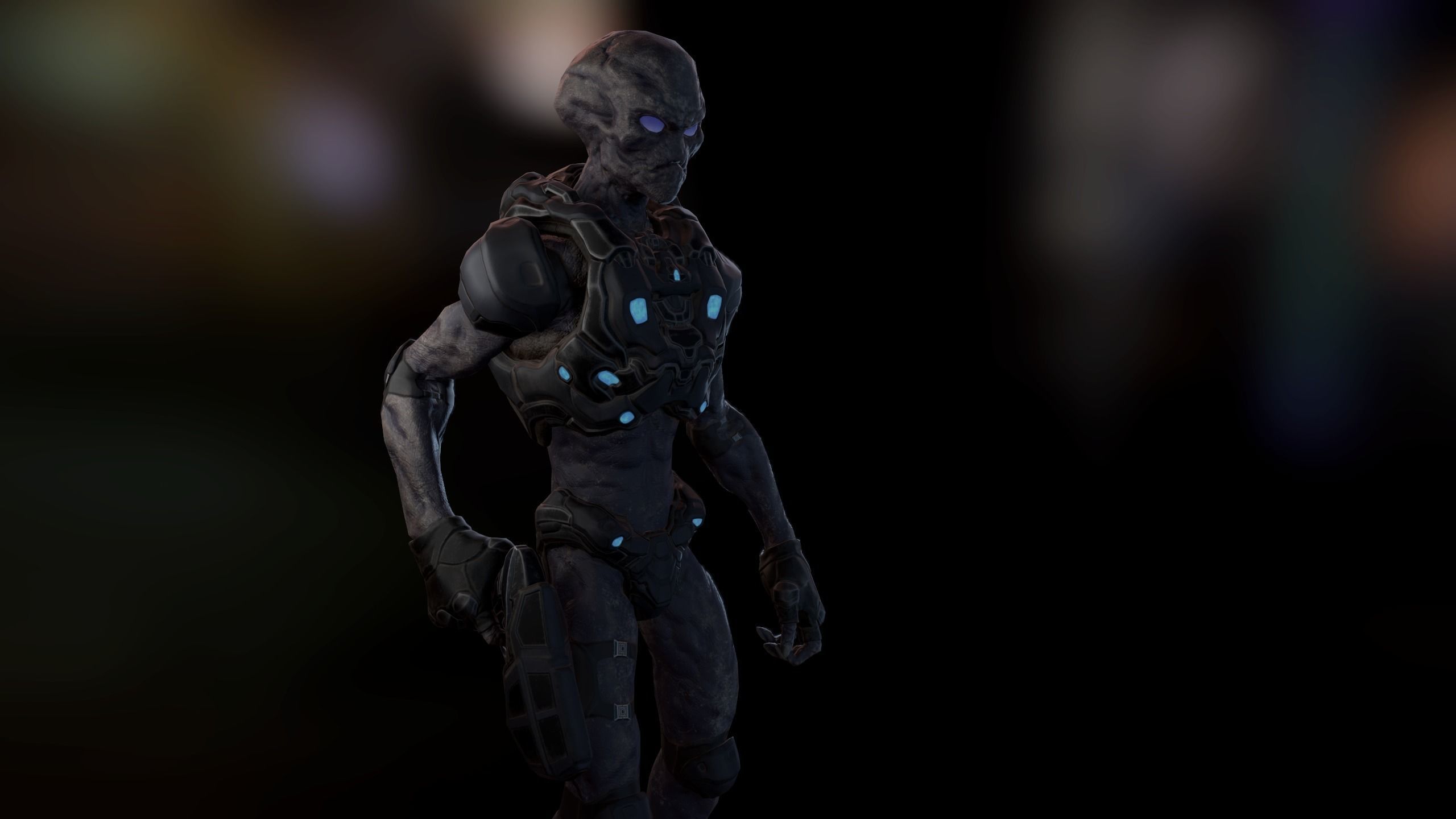 Alien v2 - Animated and Game Ready Low-poly 3D model_10