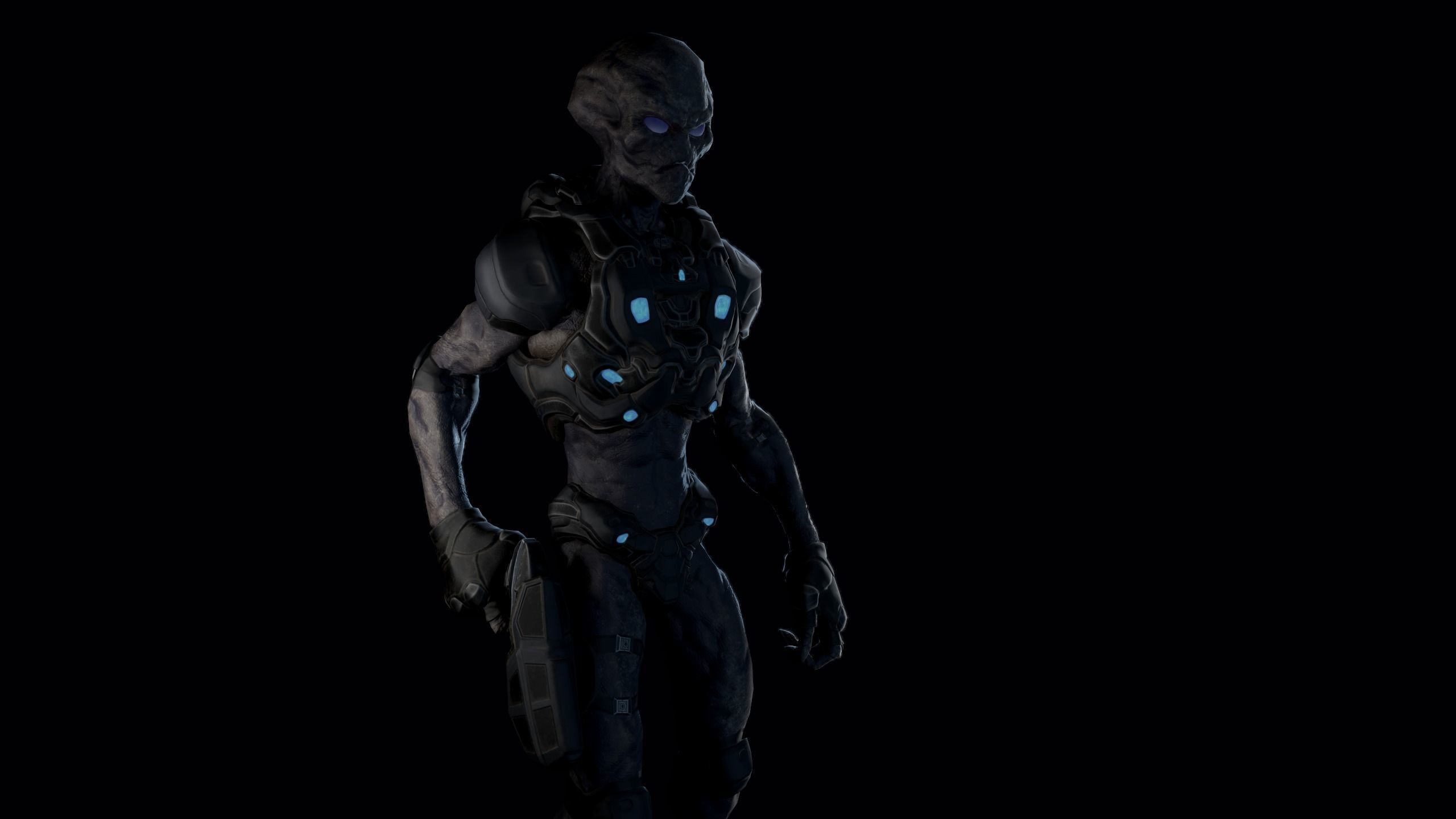Alien v2 - Animated and Game Ready Low-poly 3D model_13