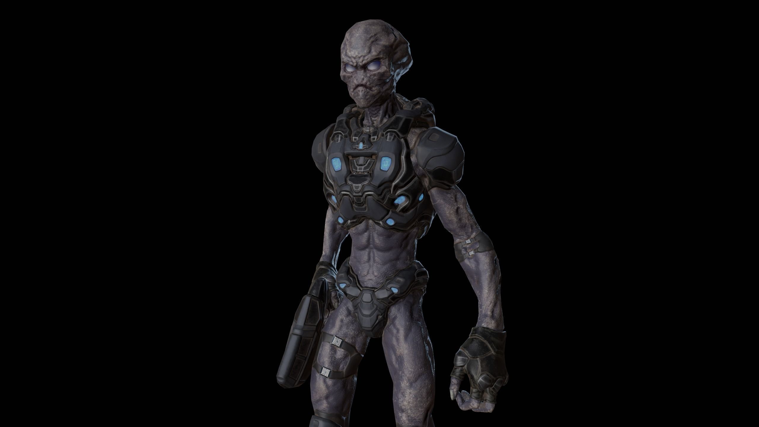 Alien v2 - Animated and Game Ready Low-poly 3D model_23