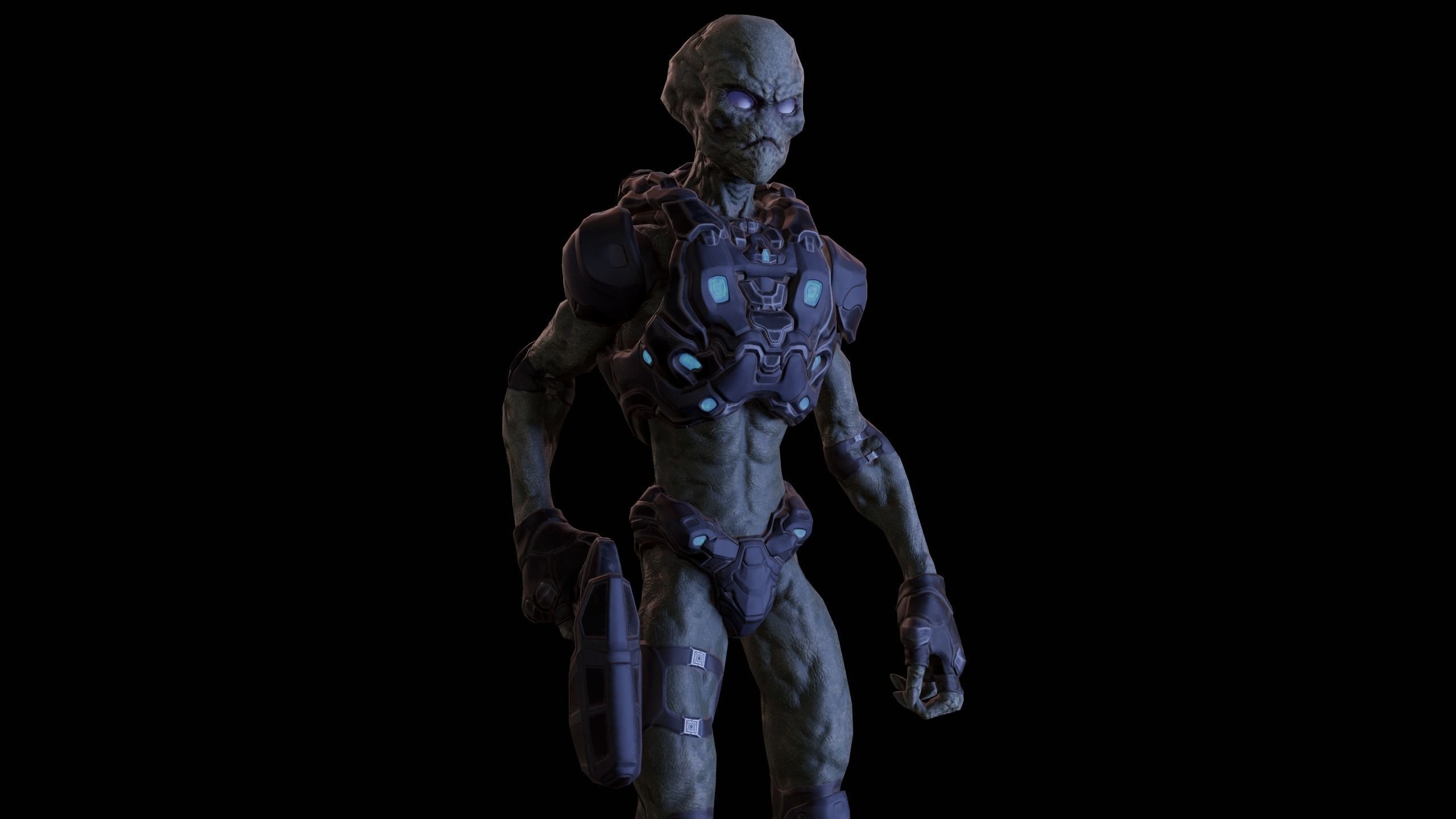 Alien v2 - Animated and Game Ready Low-poly 3D model_30