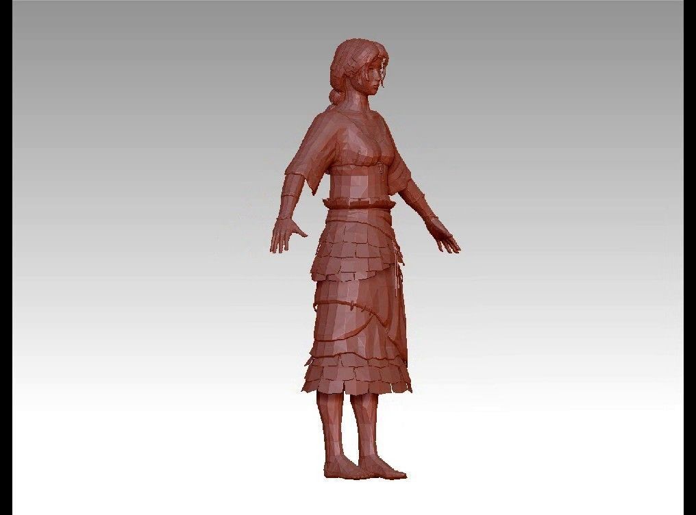 girl female Low-poly 3D model_4
