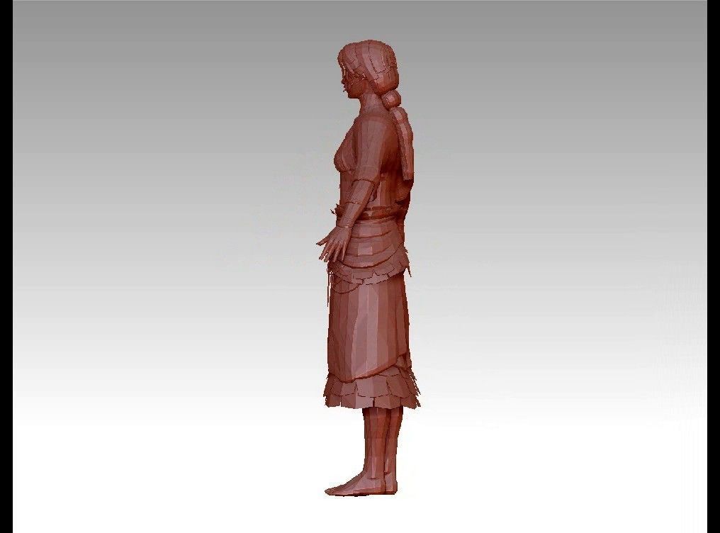 girl female Low-poly 3D model_15