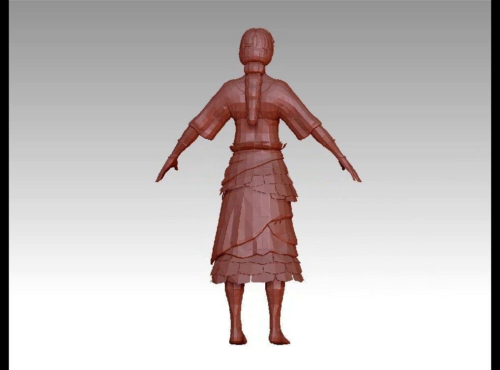 girl female Low-poly 3D model_10