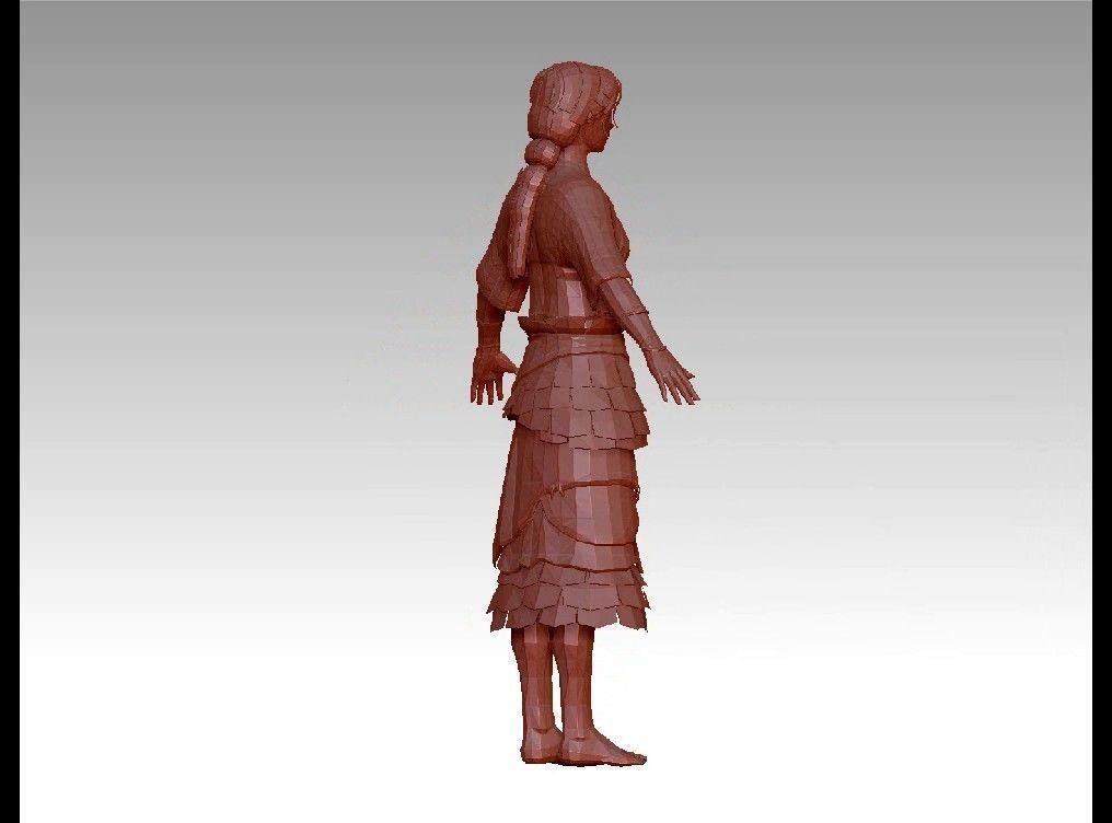 girl female Low-poly 3D model_7