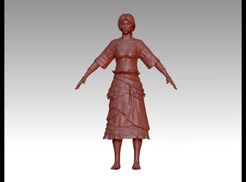 girl female Low-poly 3D model_20