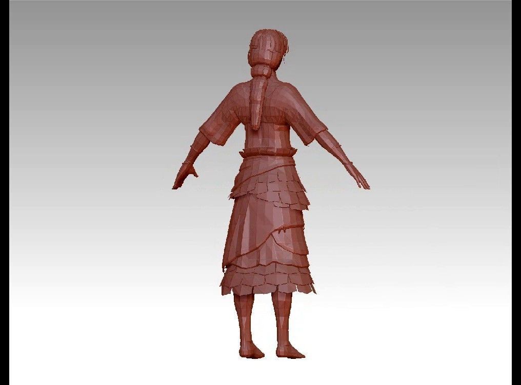 girl female Low-poly 3D model_9