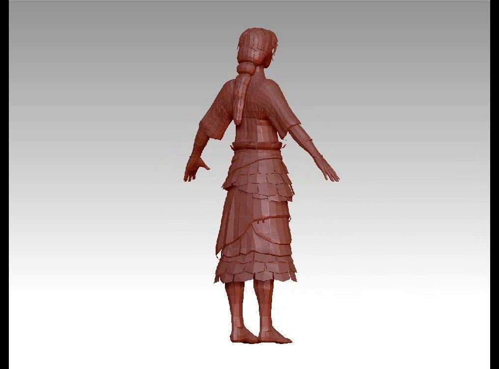 girl female Low-poly 3D model_8