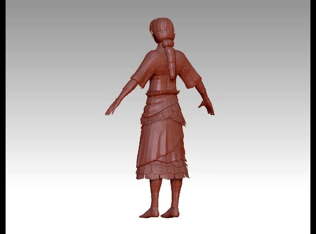 girl female Low-poly 3D model_13