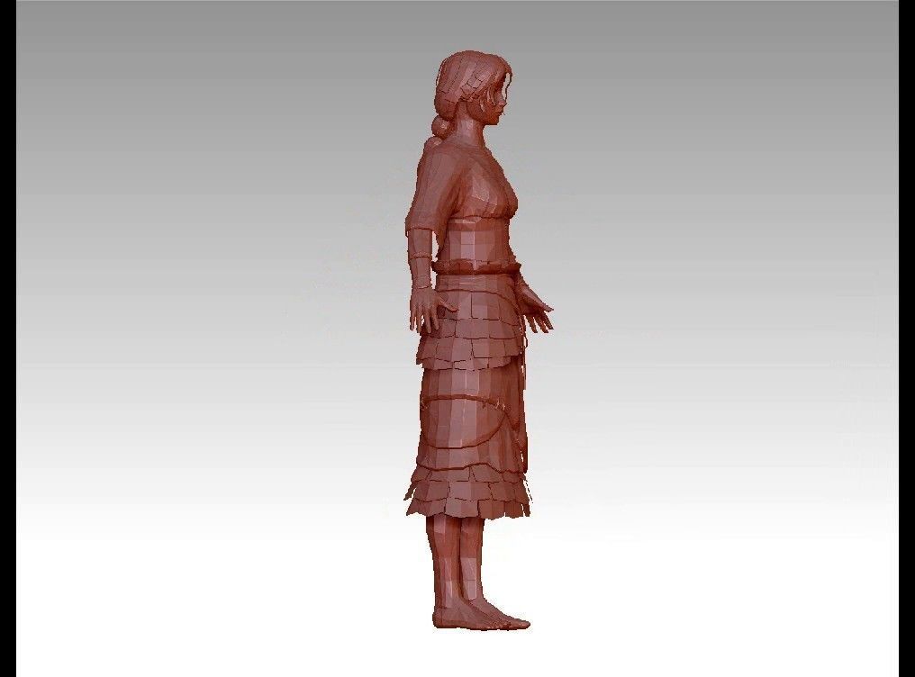girl female Low-poly 3D model_5