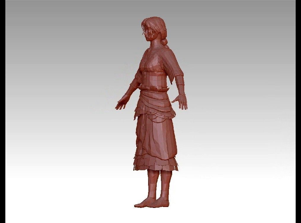 girl female Low-poly 3D model_17