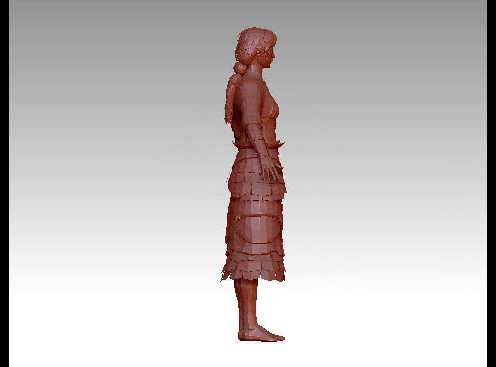 girl female Low-poly 3D model_6