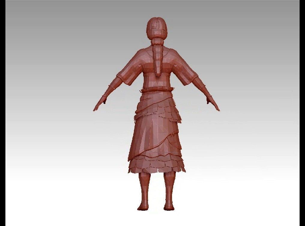 girl female Low-poly 3D model_11