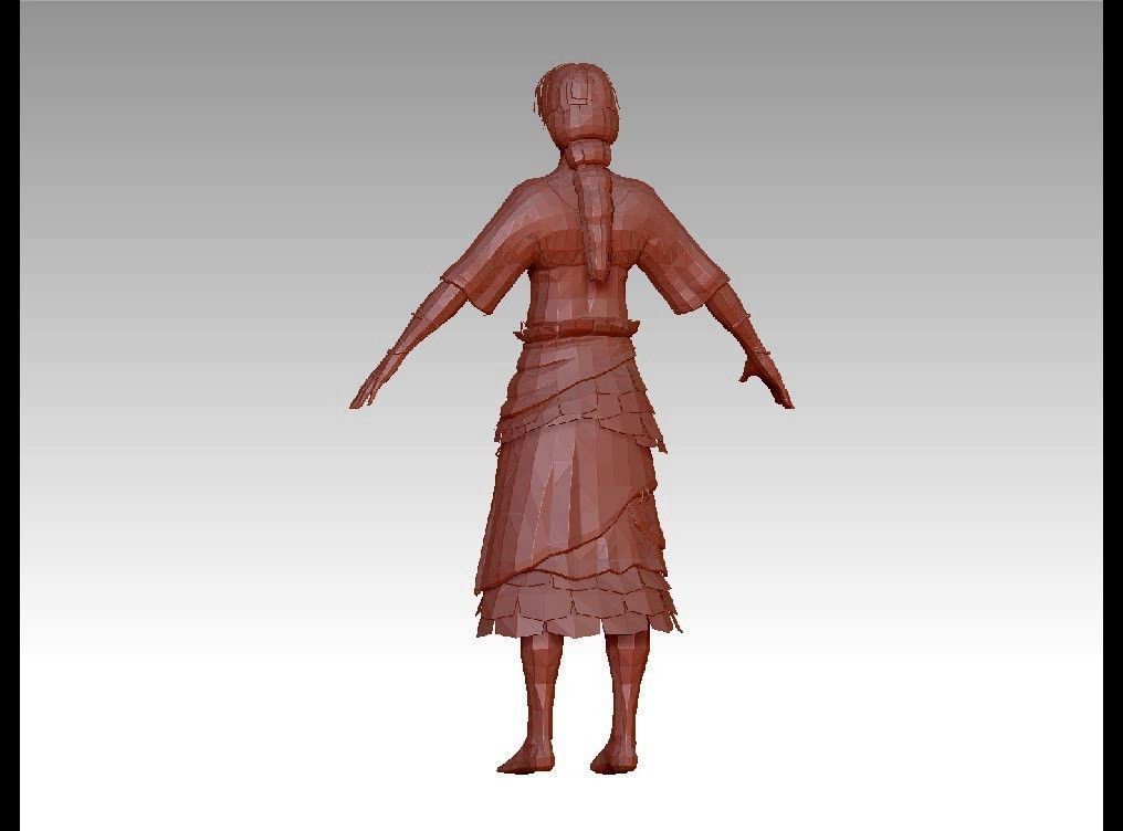 girl female Low-poly 3D model_12