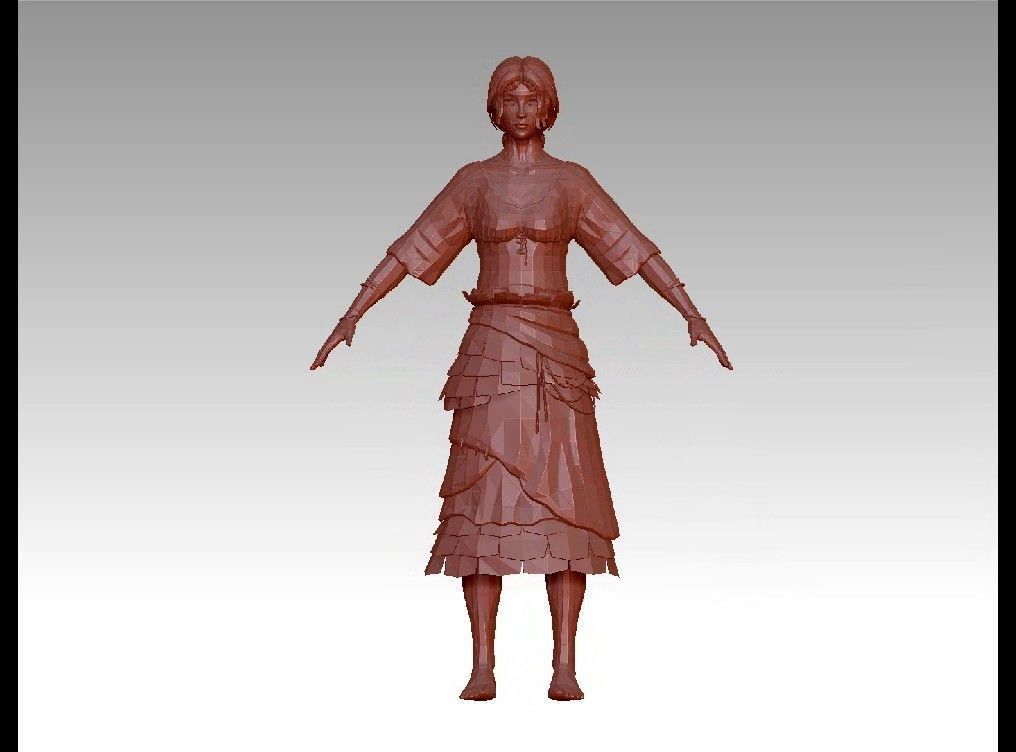 girl female Low-poly 3D model_22
