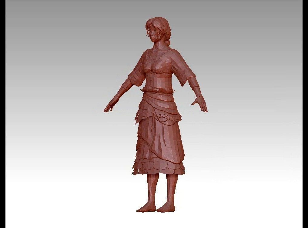 girl female Low-poly 3D model_18