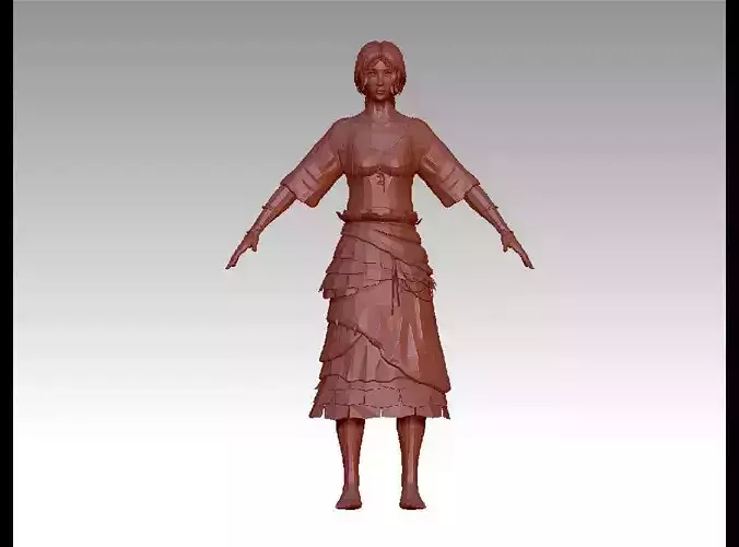 girl female Low-poly 3D model