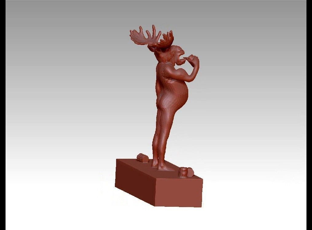 Drunk deer 3D print model_3