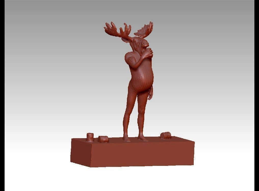 Drunk deer 3D print model_20