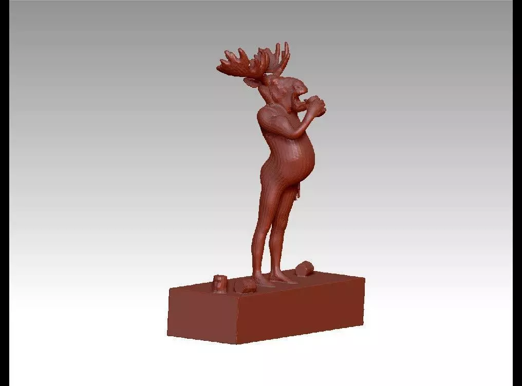 Drunk deer 3D print model_0