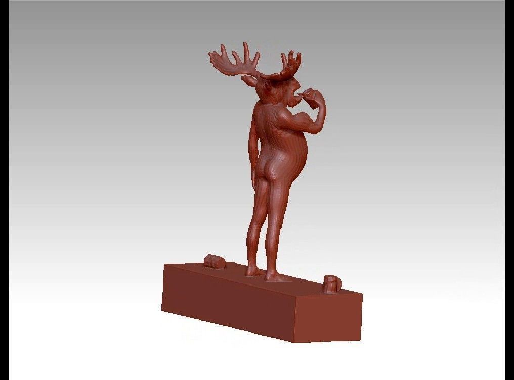 Drunk deer 3D print model_4