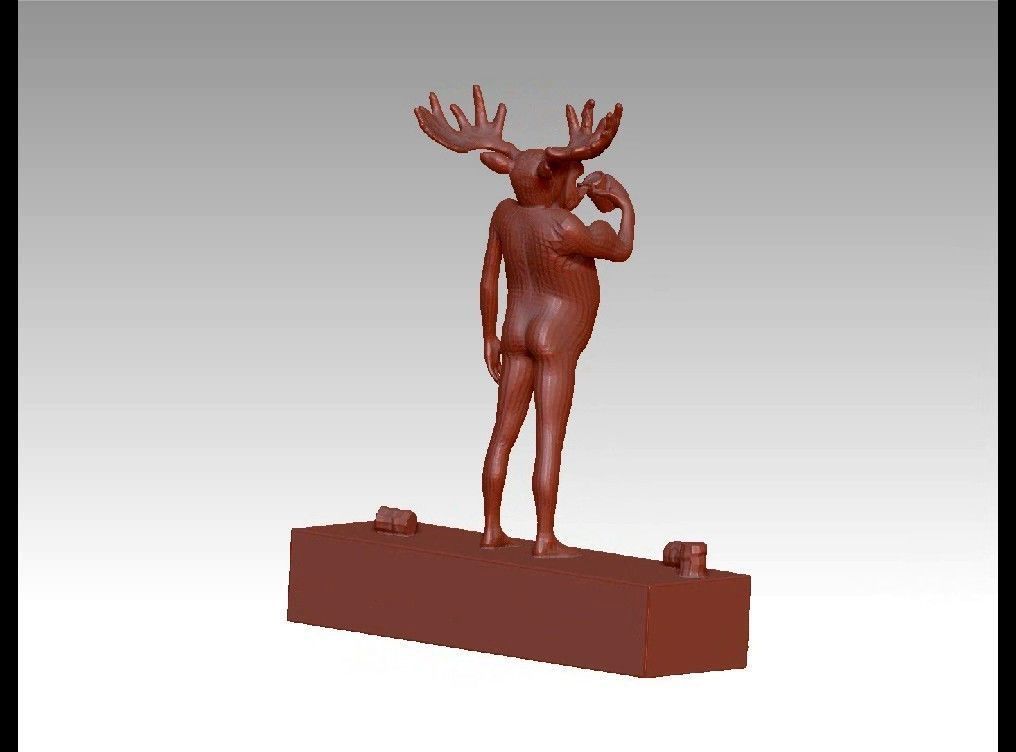 Drunk deer 3D print model_5