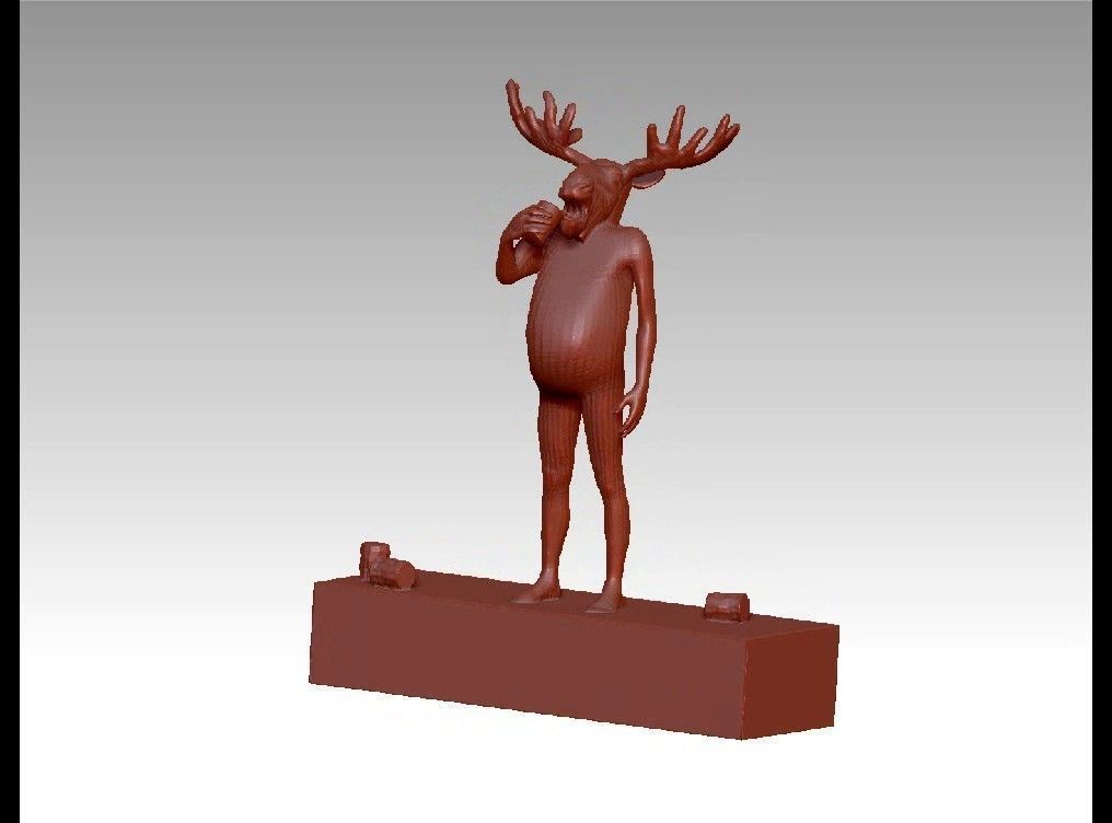 Drunk deer 3D print model_16
