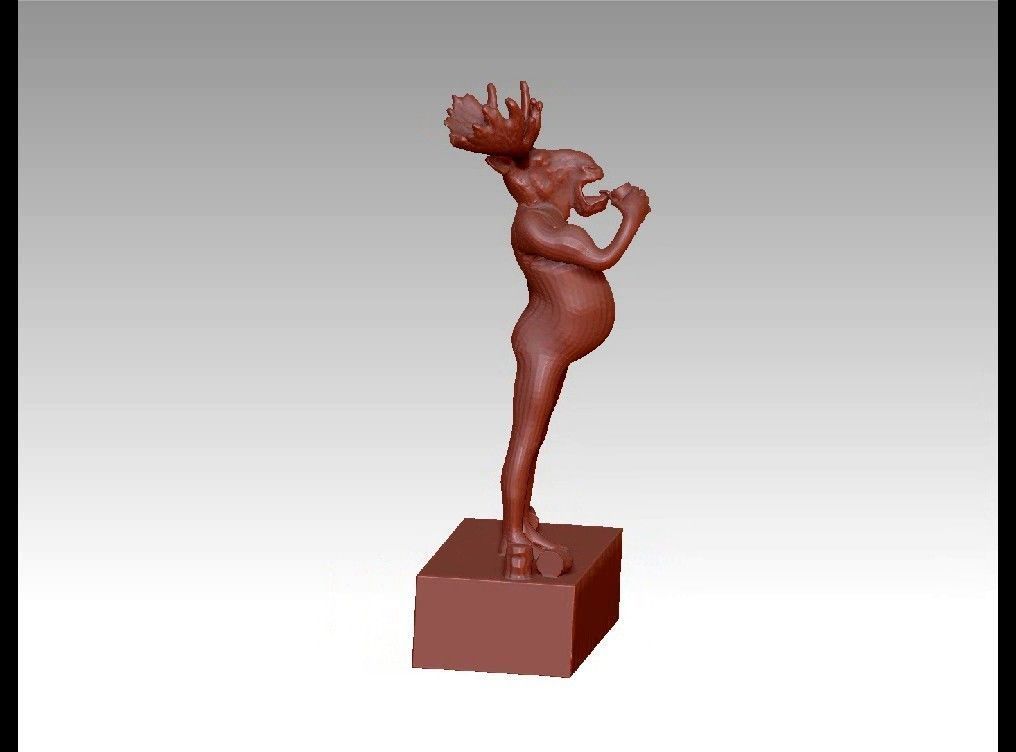Drunk deer 3D print model_2