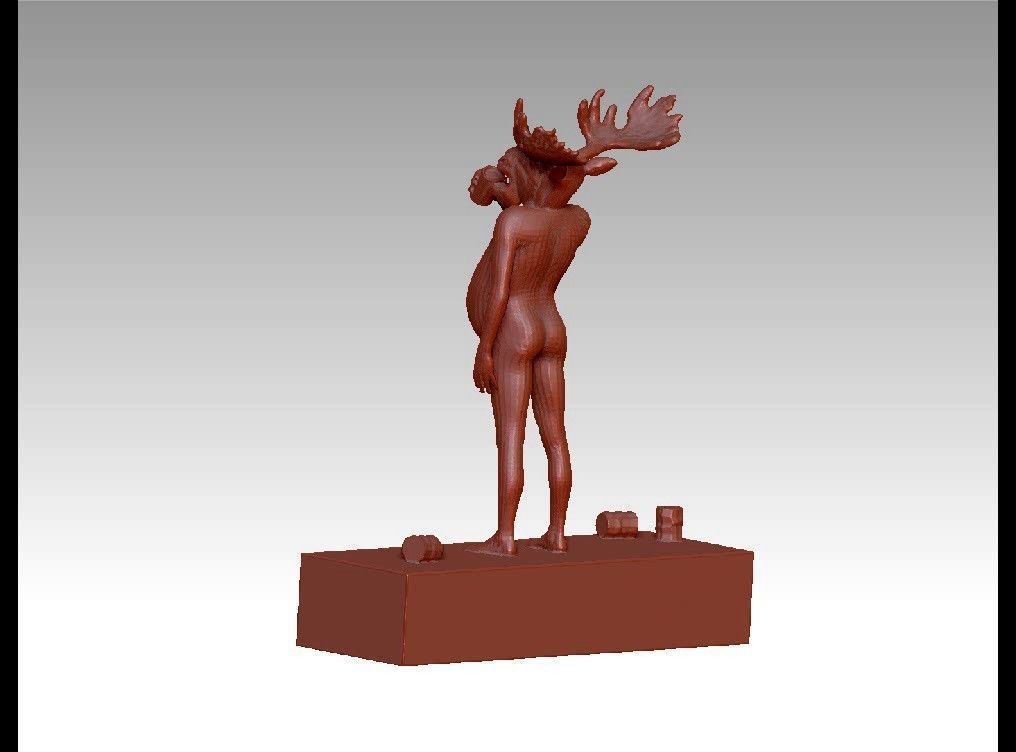 Drunk deer 3D print model_10