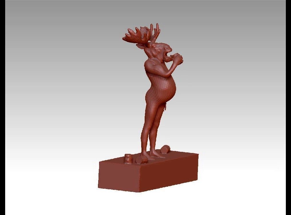 Drunk deer 3D print model_1
