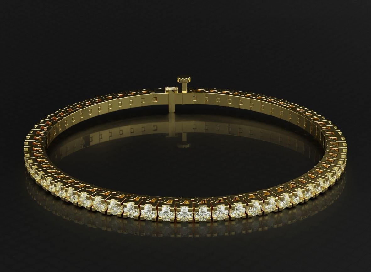 Tennis bracelet with diamonds 558 3D print model_3