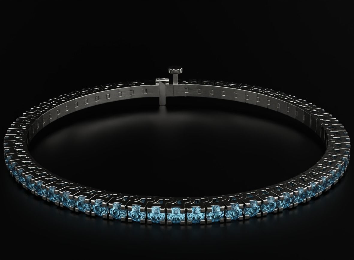 Tennis bracelet with diamonds 558 3D print model_10