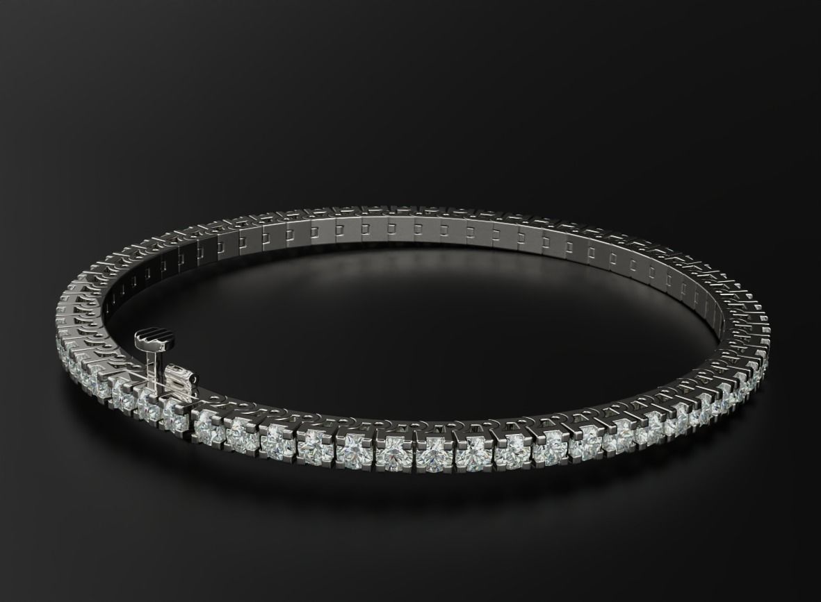 Tennis bracelet with diamonds 558 3D print model_12