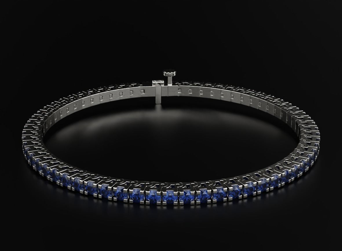 Tennis bracelet with diamonds 558 3D print model_7