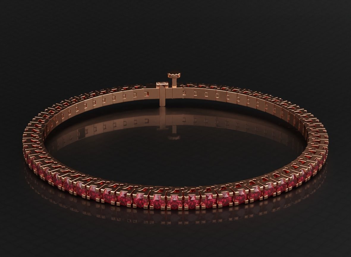 Tennis bracelet with diamonds 558 3D print model_5