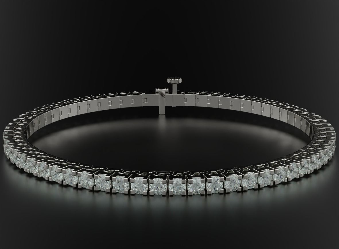 Tennis bracelet with diamonds 558 3D print model_1