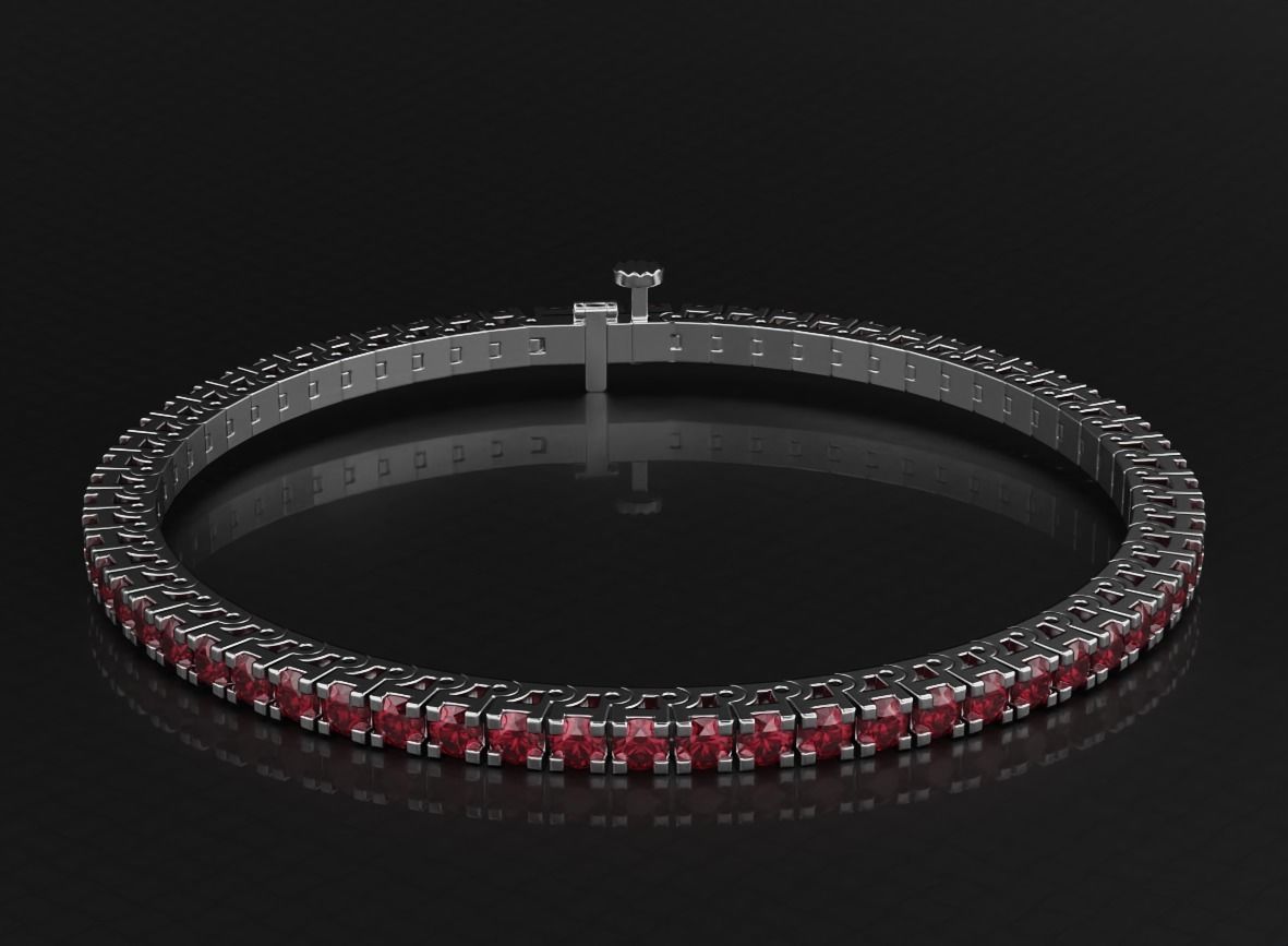 Tennis bracelet with diamonds 558 3D print model_4