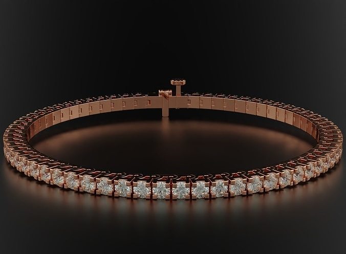 Tennis bracelet with diamonds 558 3D print model