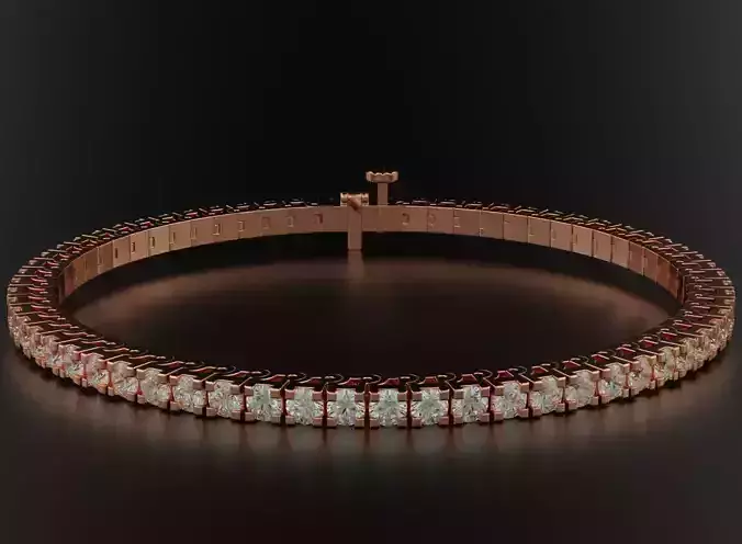 Tennis bracelet with diamonds 558 3D print model