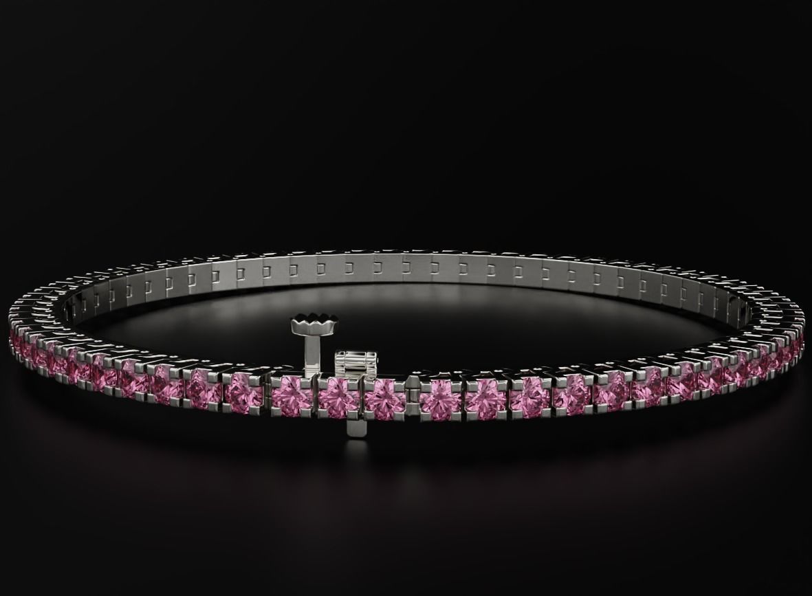 Tennis bracelet with diamonds 558 3D print model_11